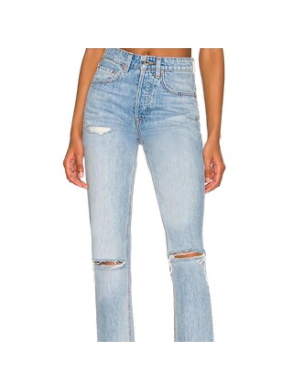 GRLFRND Karolina High Rise Straight Crop Jeans in Point Loma